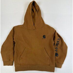 Carhartt CA6272 Kids 6 Brown Midweight Fleece Graphic Sleeve Hoodie Sweatshirt